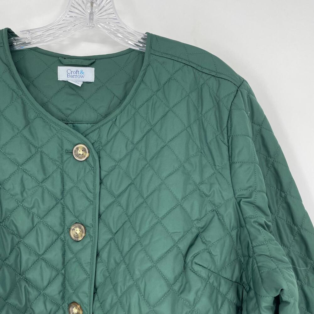 Croft & Barrow Green Quilted Jacket Size 1X - Picture 3 of 7